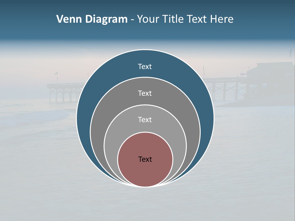 A Pier On The Beach With The Sun Setting In The Background PowerPoint Template