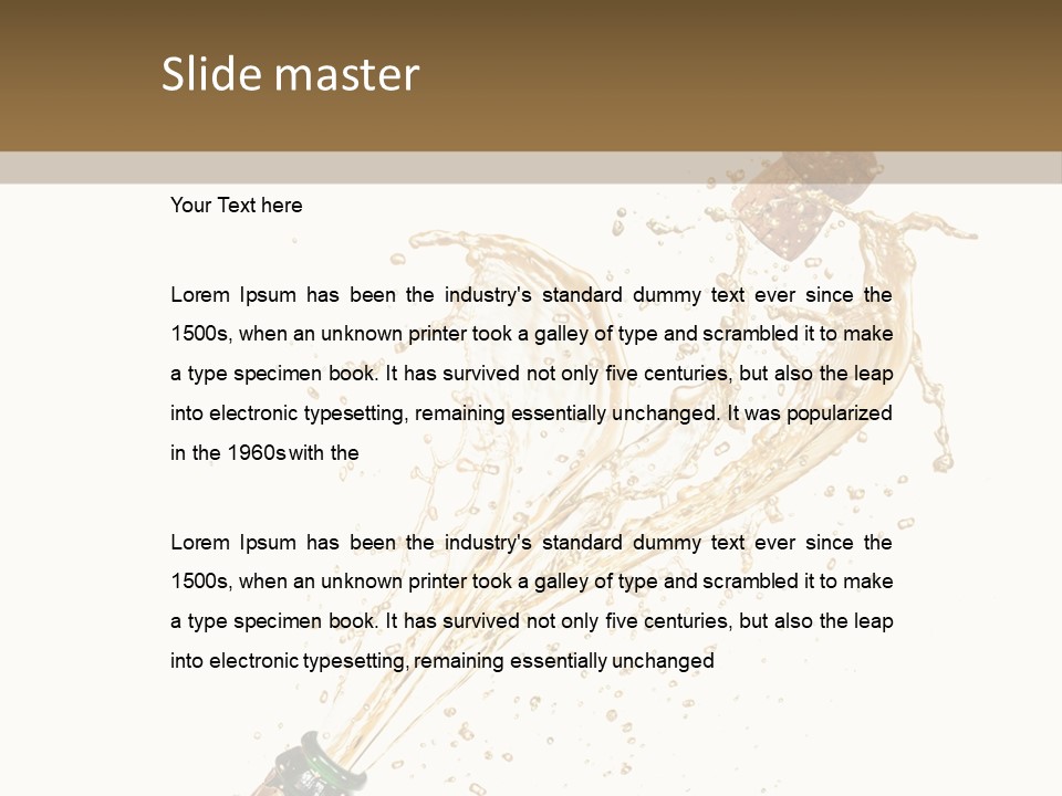 A Bottle Of Champagne Being Poured Into It PowerPoint Template