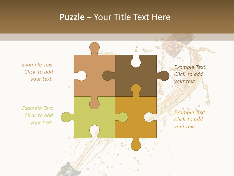 A Bottle Of Champagne Being Poured Into It PowerPoint Template