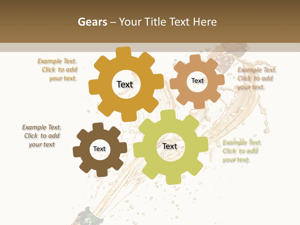 A Bottle Of Champagne Being Poured Into It PowerPoint Template