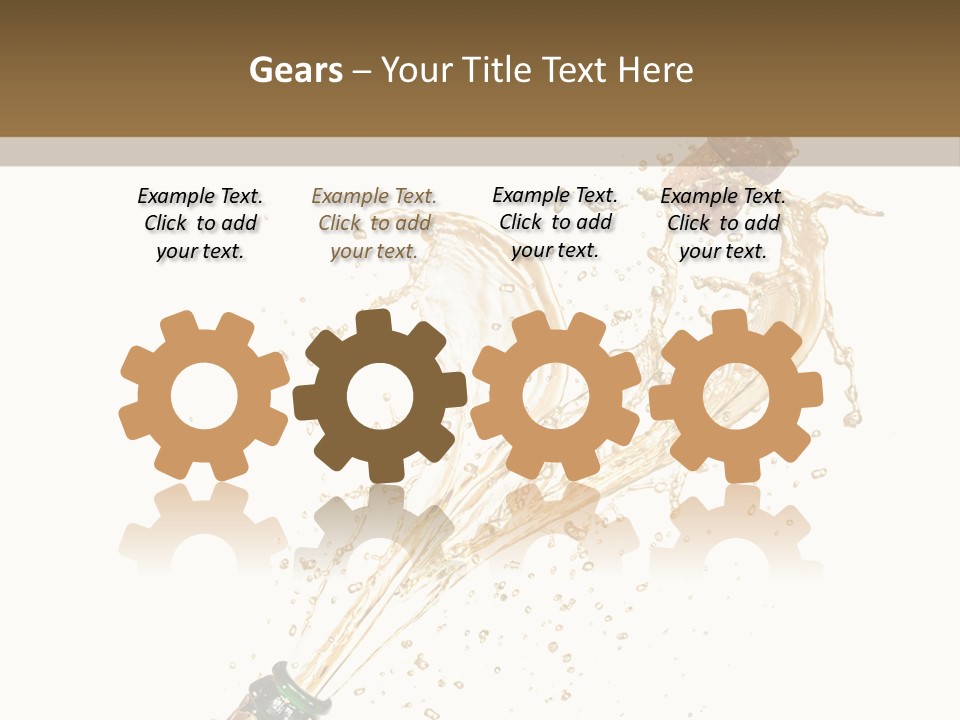 A Bottle Of Champagne Being Poured Into It PowerPoint Template