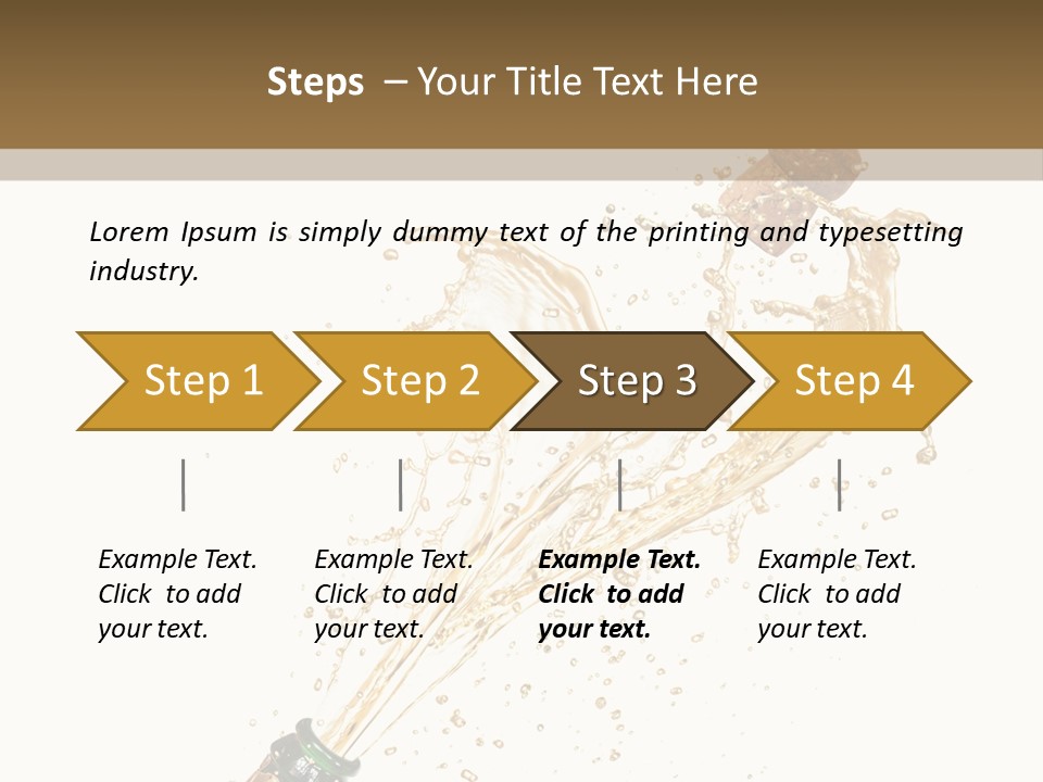 A Bottle Of Champagne Being Poured Into It PowerPoint Template