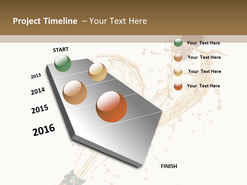 A Bottle Of Champagne Being Poured Into It PowerPoint Template