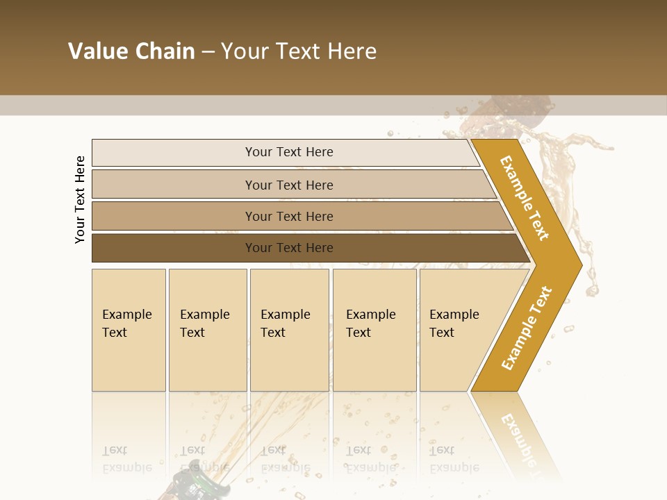 A Bottle Of Champagne Being Poured Into It PowerPoint Template