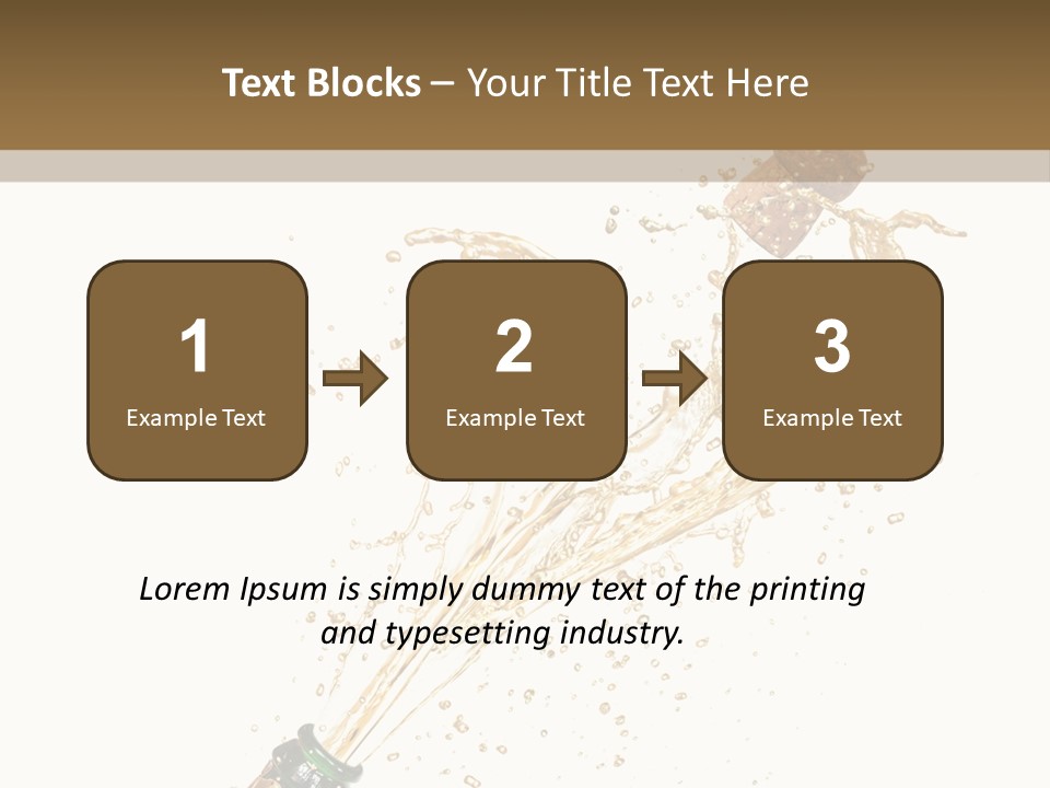 A Bottle Of Champagne Being Poured Into It PowerPoint Template