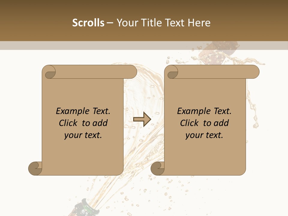 A Bottle Of Champagne Being Poured Into It PowerPoint Template