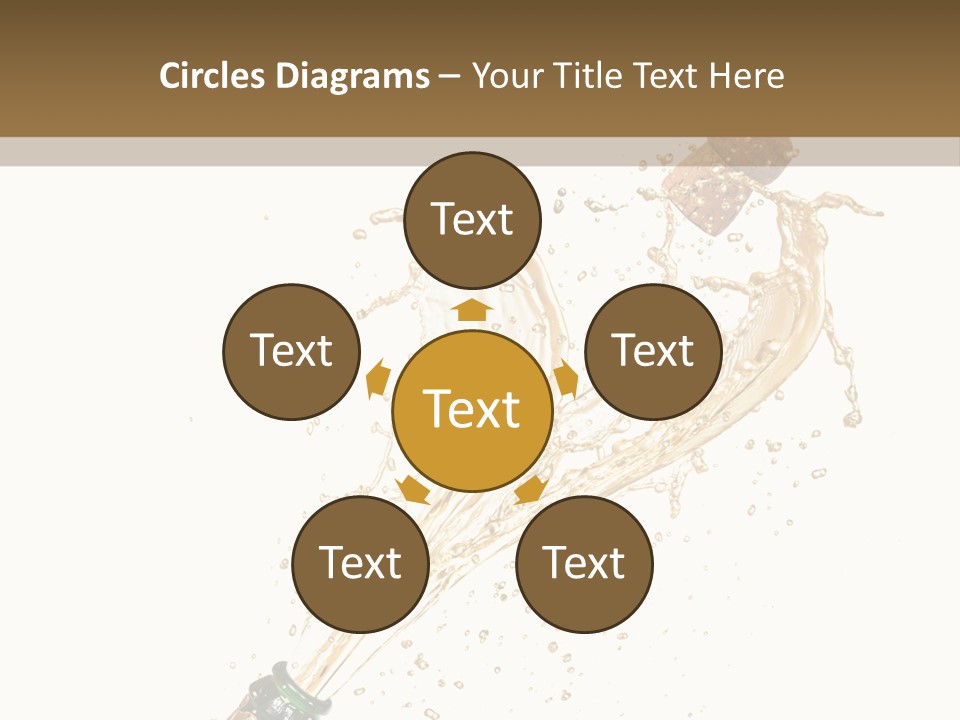 A Bottle Of Champagne Being Poured Into It PowerPoint Template