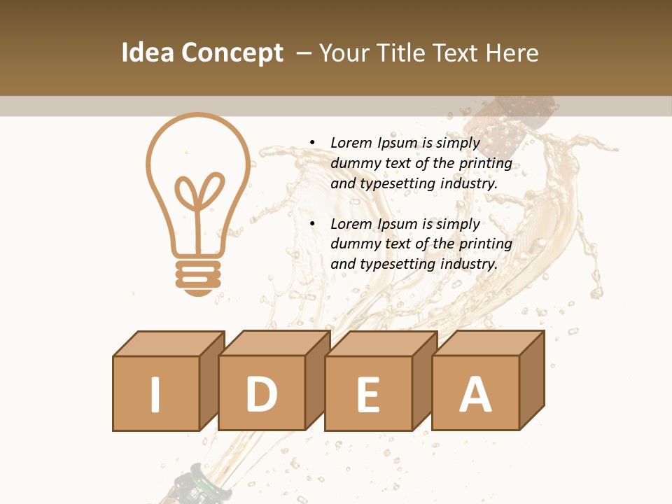 A Bottle Of Champagne Being Poured Into It PowerPoint Template