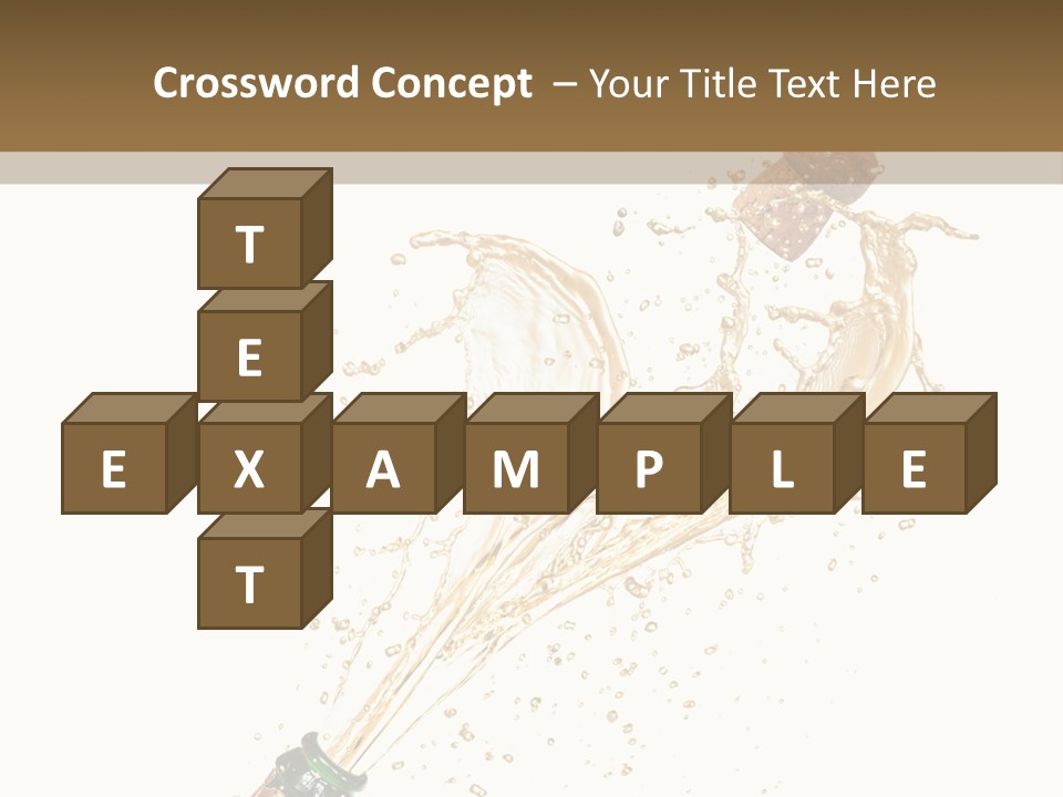 A Bottle Of Champagne Being Poured Into It PowerPoint Template