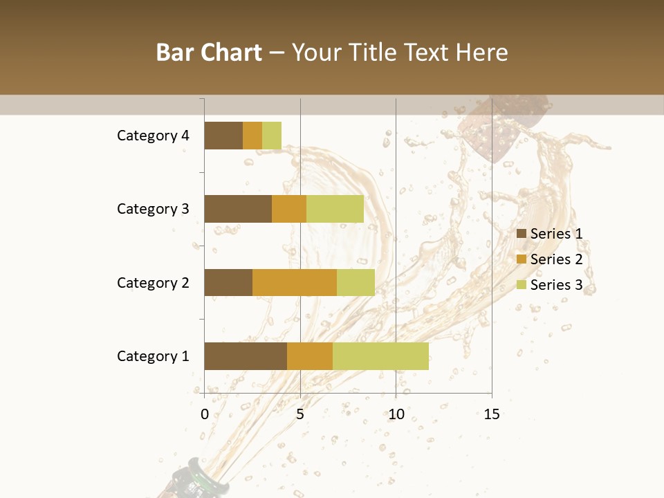 A Bottle Of Champagne Being Poured Into It PowerPoint Template