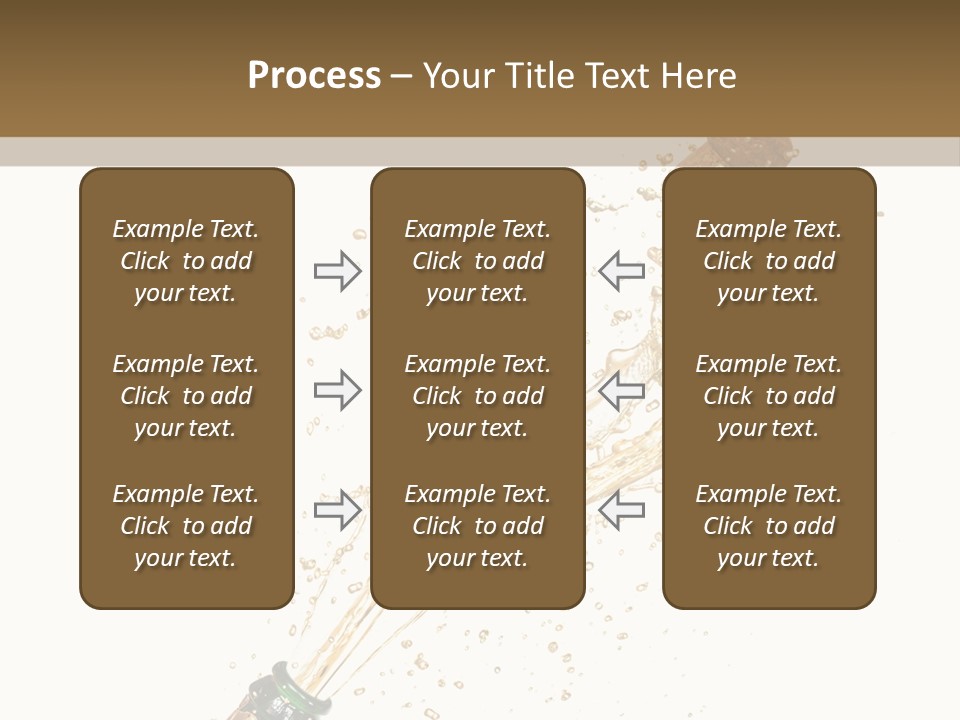 A Bottle Of Champagne Being Poured Into It PowerPoint Template
