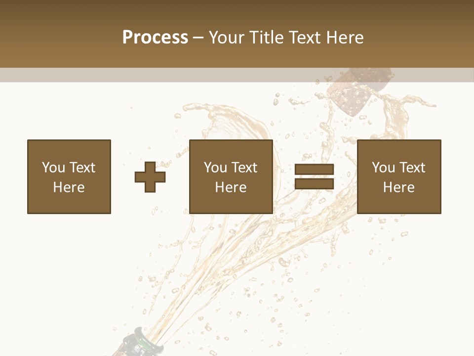 A Bottle Of Champagne Being Poured Into It PowerPoint Template