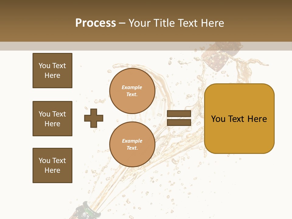 A Bottle Of Champagne Being Poured Into It PowerPoint Template