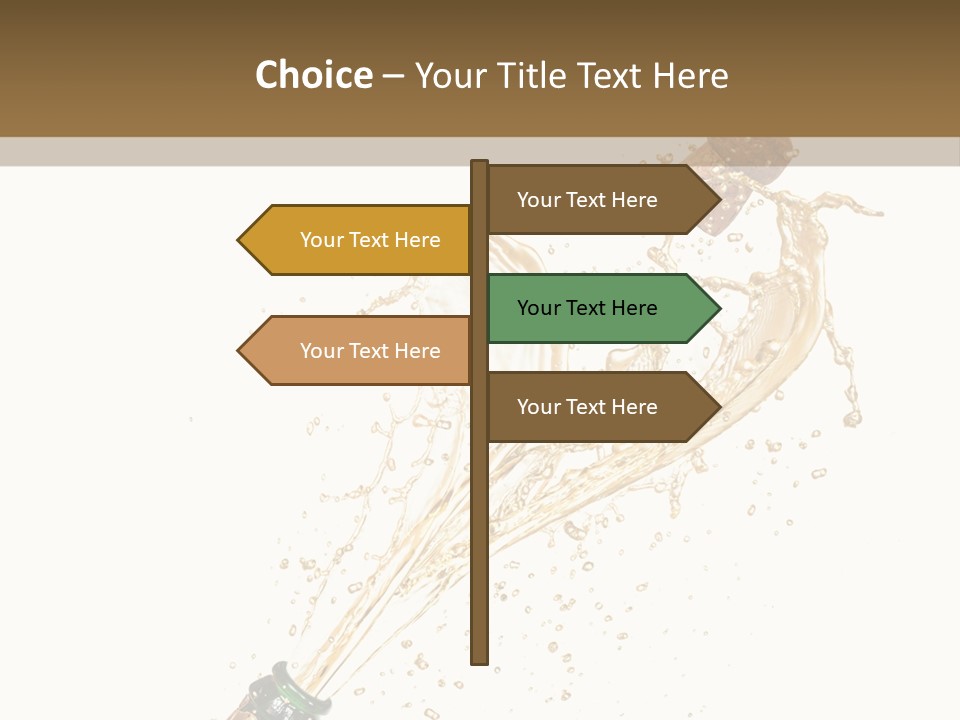 A Bottle Of Champagne Being Poured Into It PowerPoint Template
