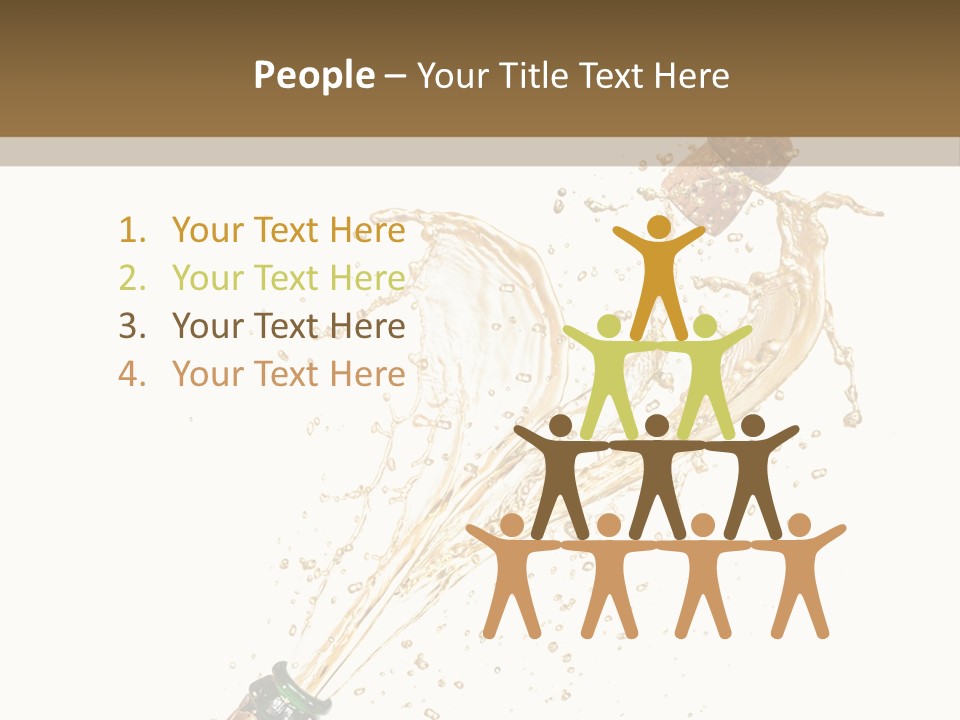 A Bottle Of Champagne Being Poured Into It PowerPoint Template