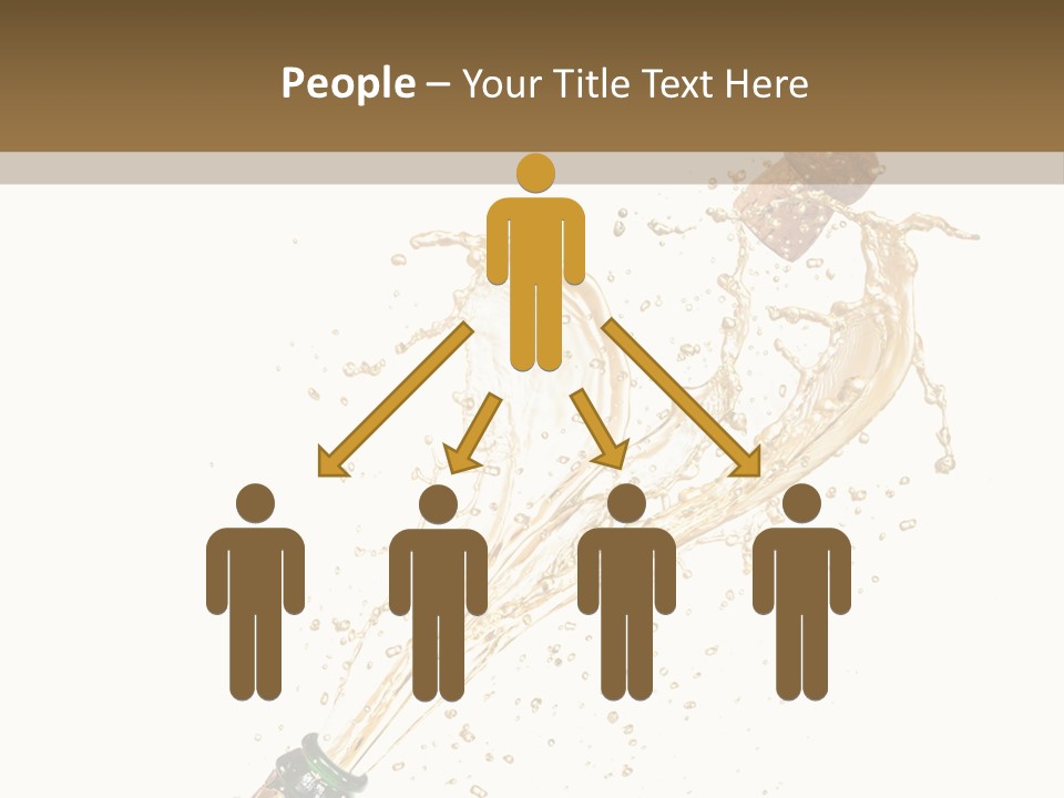 A Bottle Of Champagne Being Poured Into It PowerPoint Template