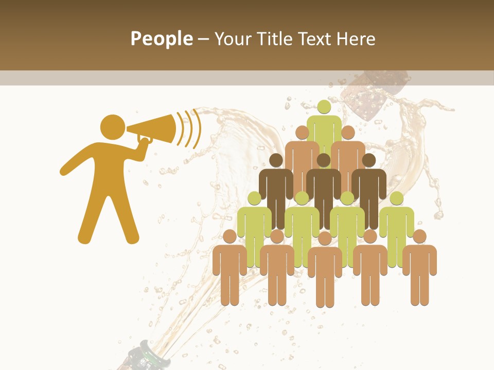 A Bottle Of Champagne Being Poured Into It PowerPoint Template