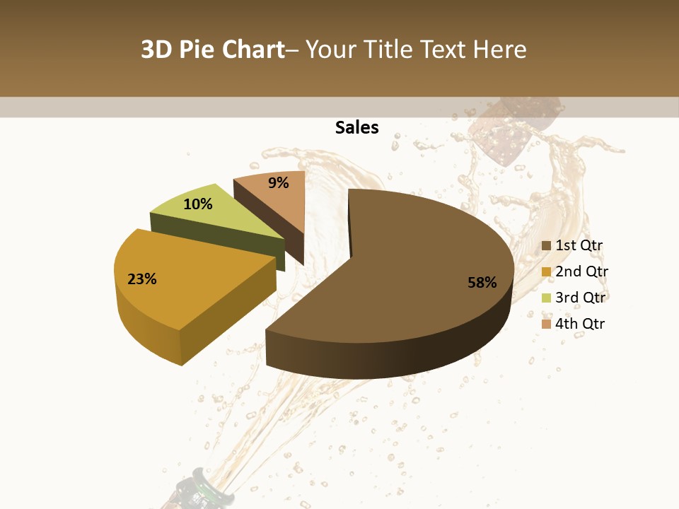 A Bottle Of Champagne Being Poured Into It PowerPoint Template