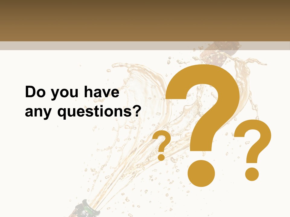 A Bottle Of Champagne Being Poured Into It PowerPoint Template