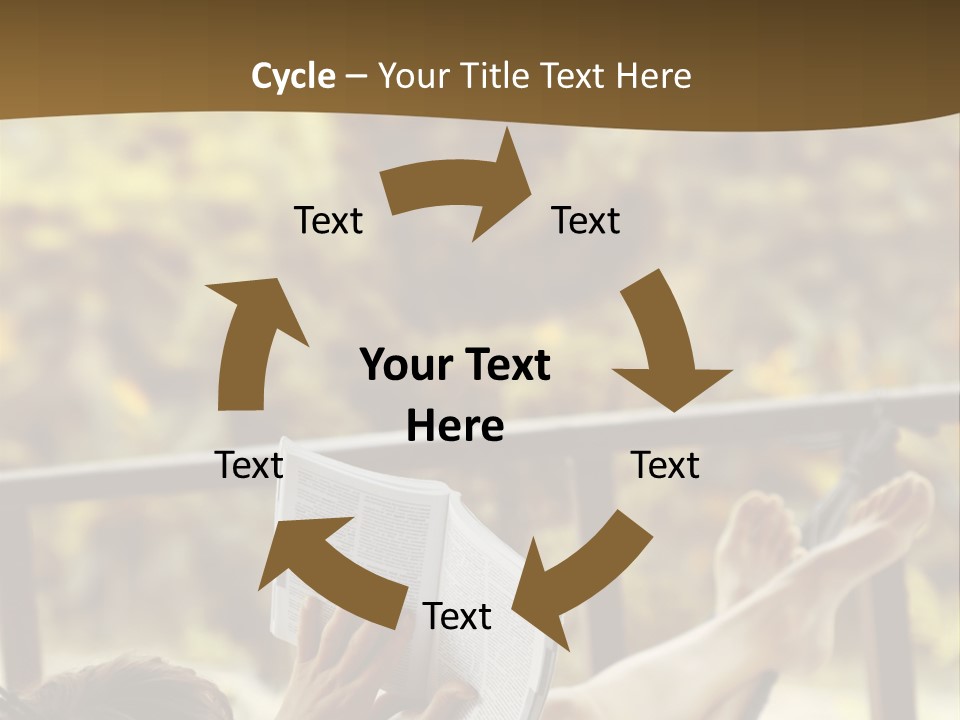 A Woman Laying In A Hammock Reading A Book PowerPoint Template