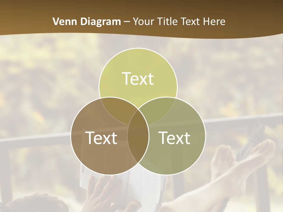 A Woman Laying In A Hammock Reading A Book PowerPoint Template