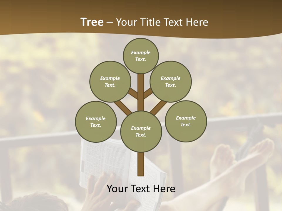 A Woman Laying In A Hammock Reading A Book PowerPoint Template