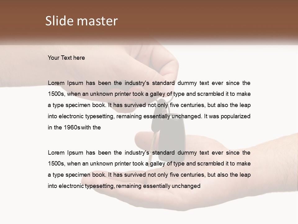 A Person Handing A Car Key To Another Person PowerPoint Template