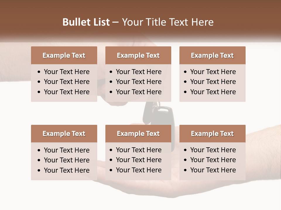 A Person Handing A Car Key To Another Person PowerPoint Template