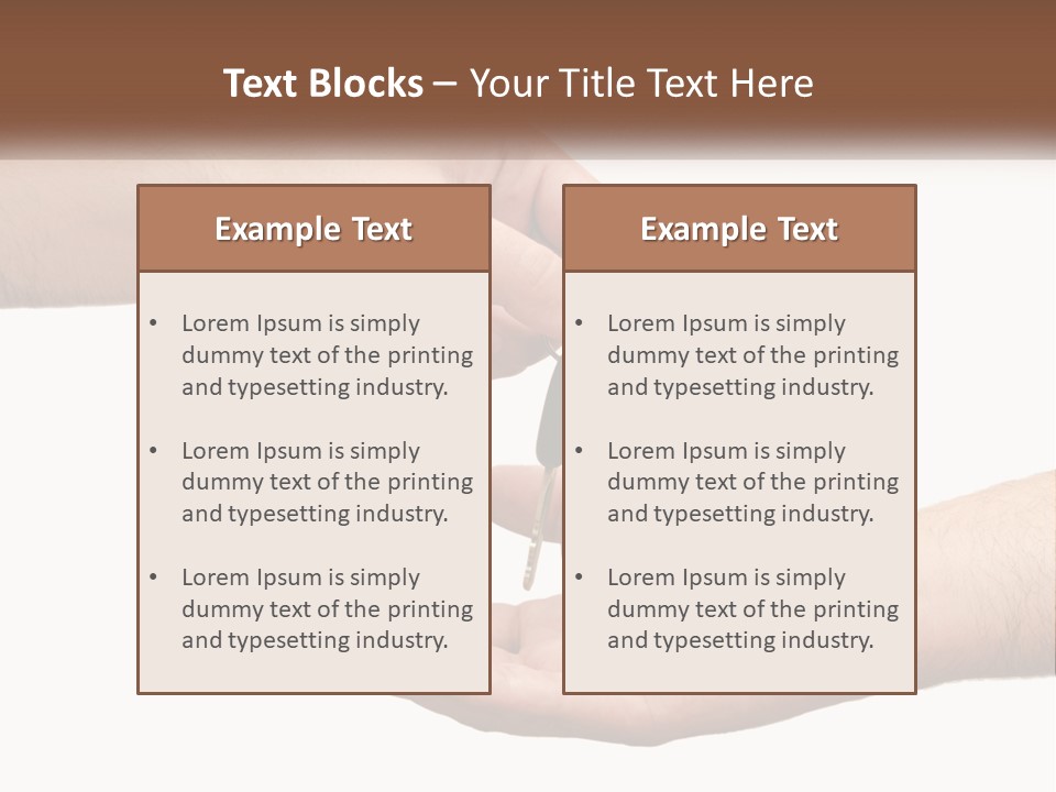 A Person Handing A Car Key To Another Person PowerPoint Template
