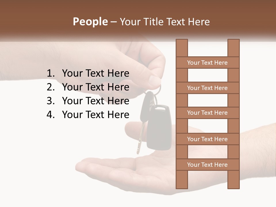 A Person Handing A Car Key To Another Person PowerPoint Template