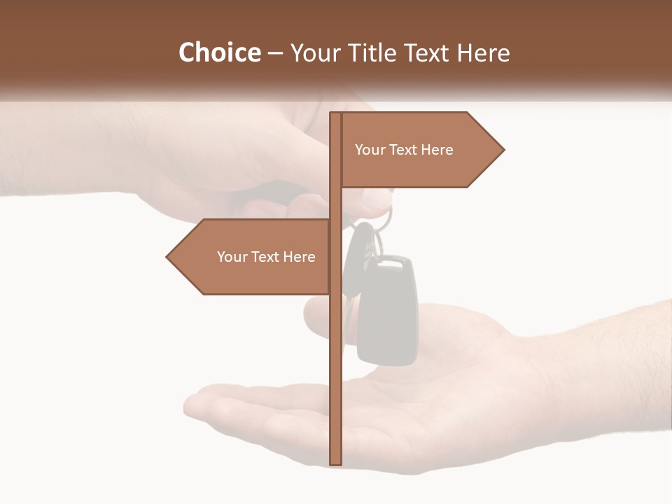 A Person Handing A Car Key To Another Person PowerPoint Template