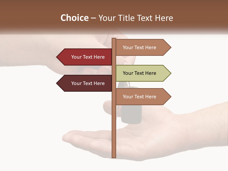 A Person Handing A Car Key To Another Person PowerPoint Template
