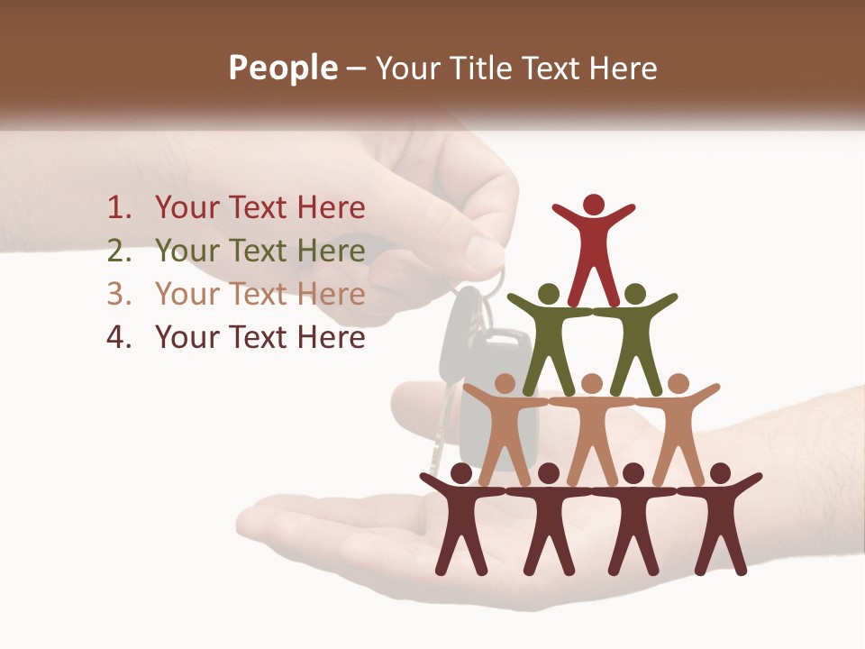 A Person Handing A Car Key To Another Person PowerPoint Template