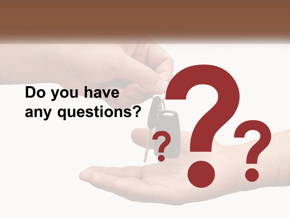 A Person Handing A Car Key To Another Person PowerPoint Template