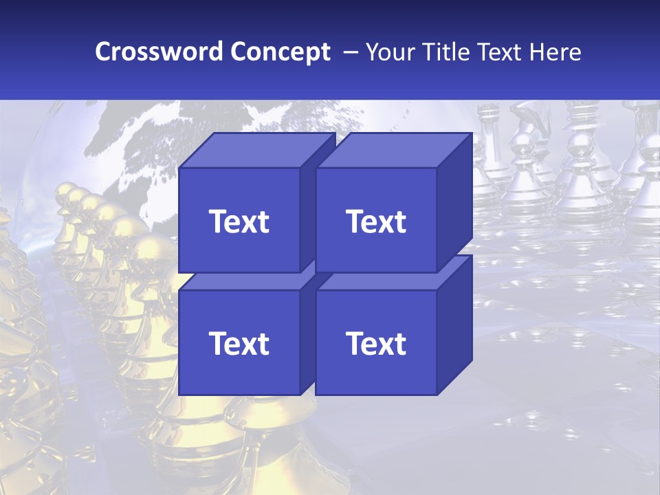 A Group Of Chess Pieces With A World Map In The Background PowerPoint Template
