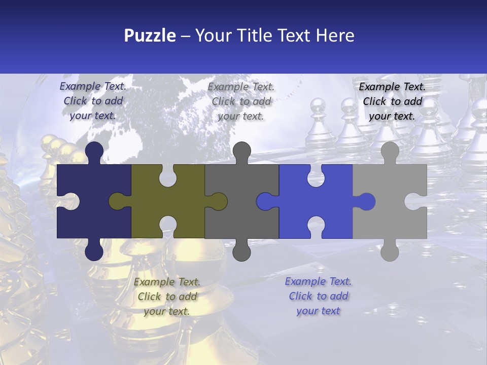 A Group Of Chess Pieces With A World Map In The Background PowerPoint Template