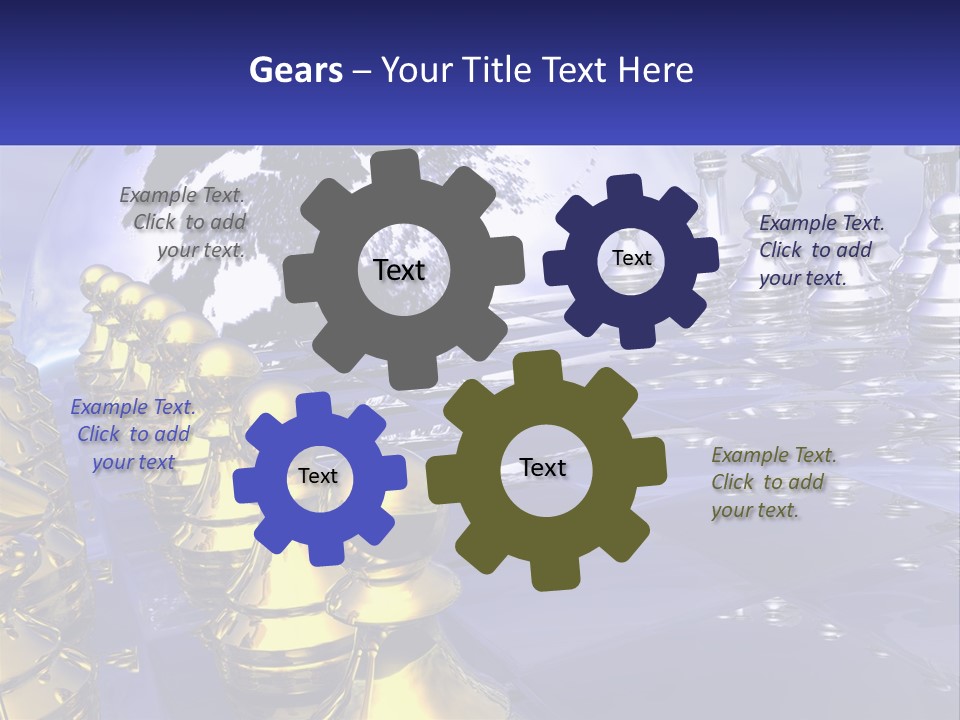 A Group Of Chess Pieces With A World Map In The Background PowerPoint Template