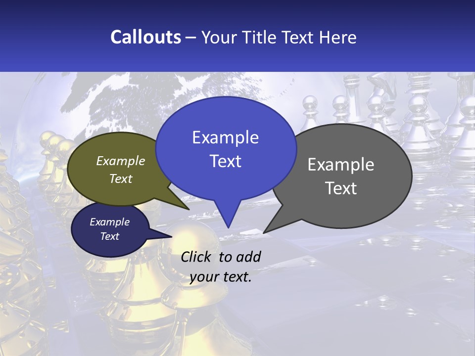 A Group Of Chess Pieces With A World Map In The Background PowerPoint Template