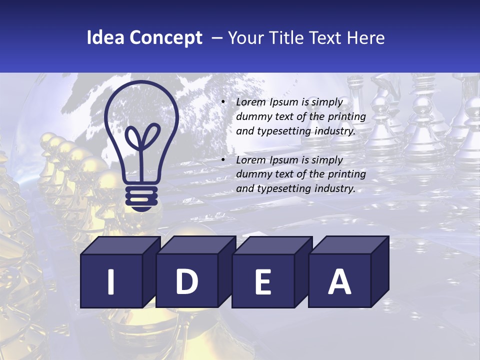 A Group Of Chess Pieces With A World Map In The Background PowerPoint Template