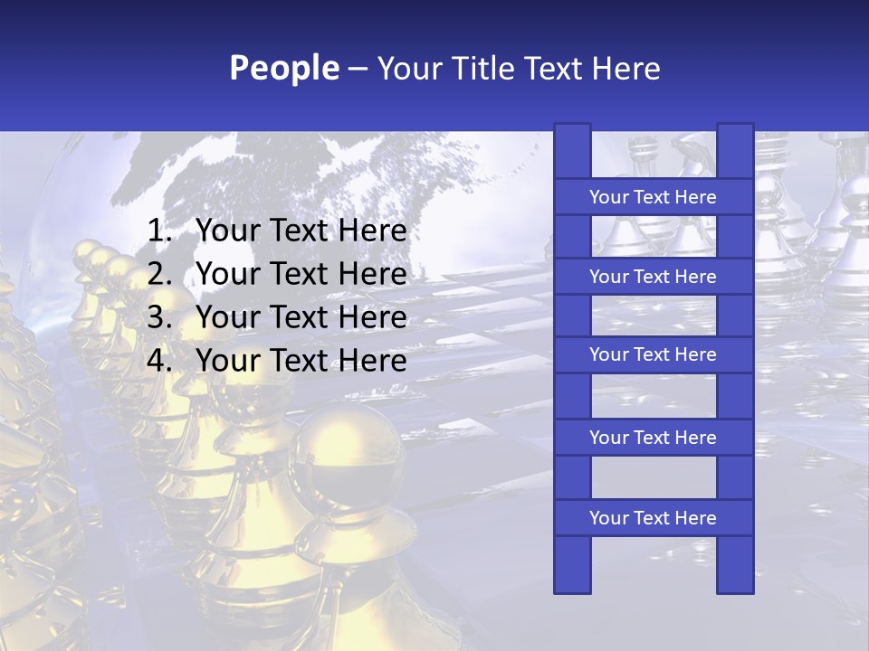 A Group Of Chess Pieces With A World Map In The Background PowerPoint Template