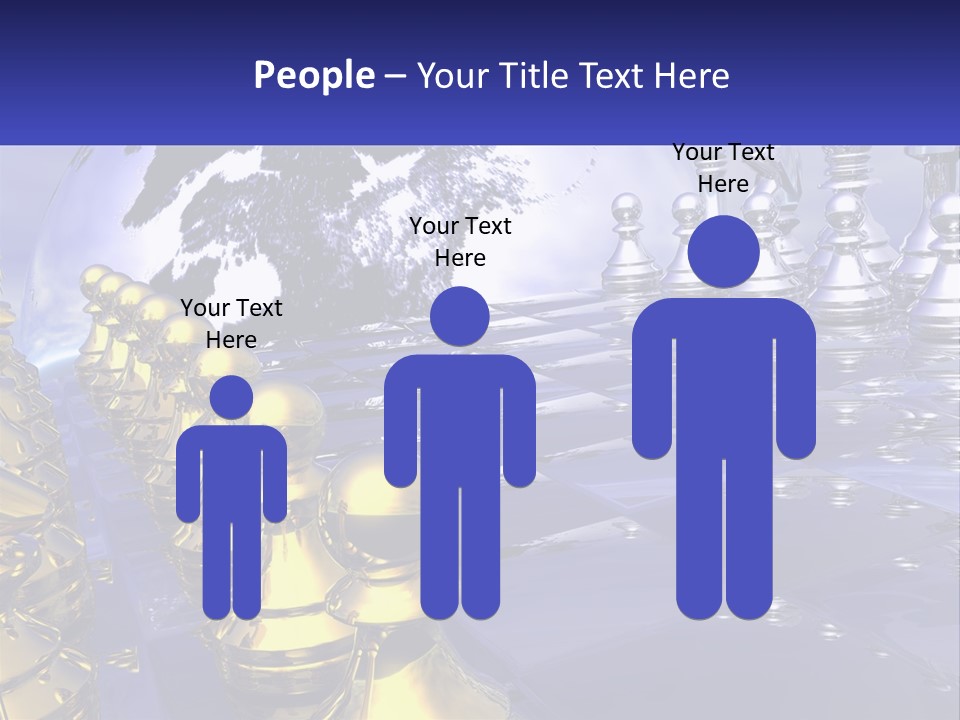 A Group Of Chess Pieces With A World Map In The Background PowerPoint Template