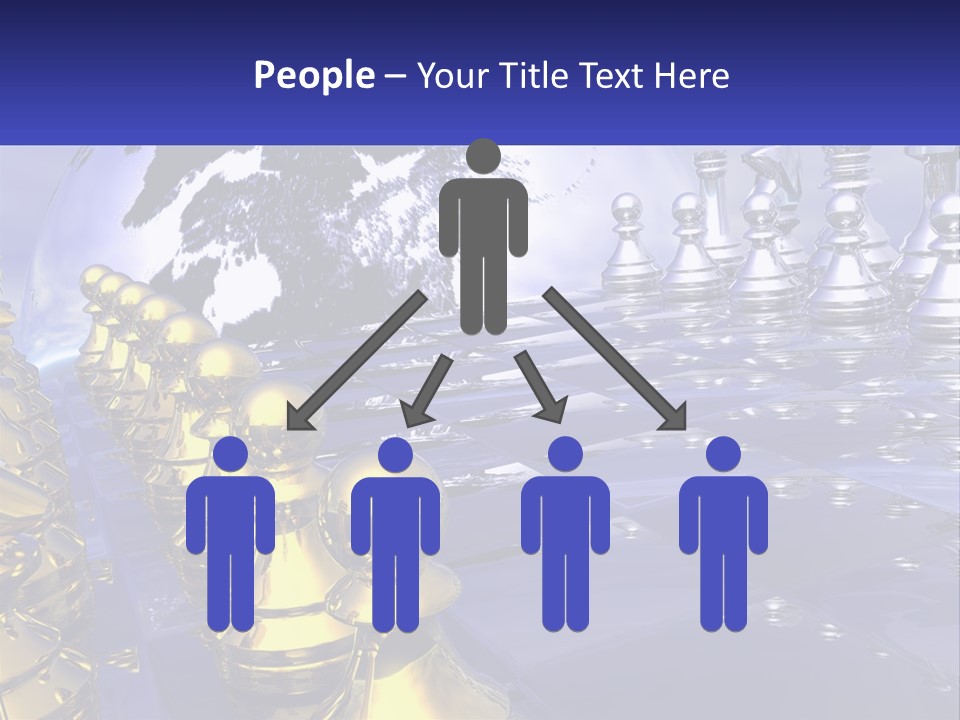 A Group Of Chess Pieces With A World Map In The Background PowerPoint Template