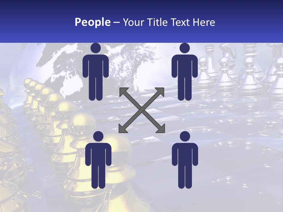 A Group Of Chess Pieces With A World Map In The Background PowerPoint Template