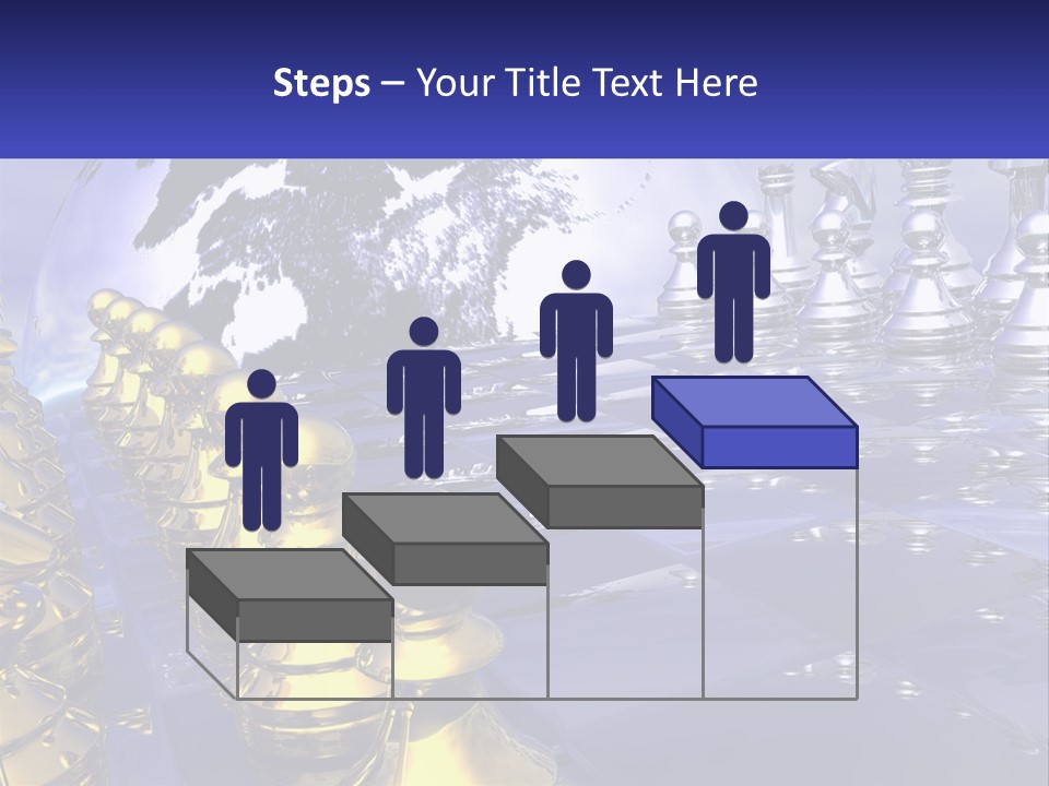 A Group Of Chess Pieces With A World Map In The Background PowerPoint Template