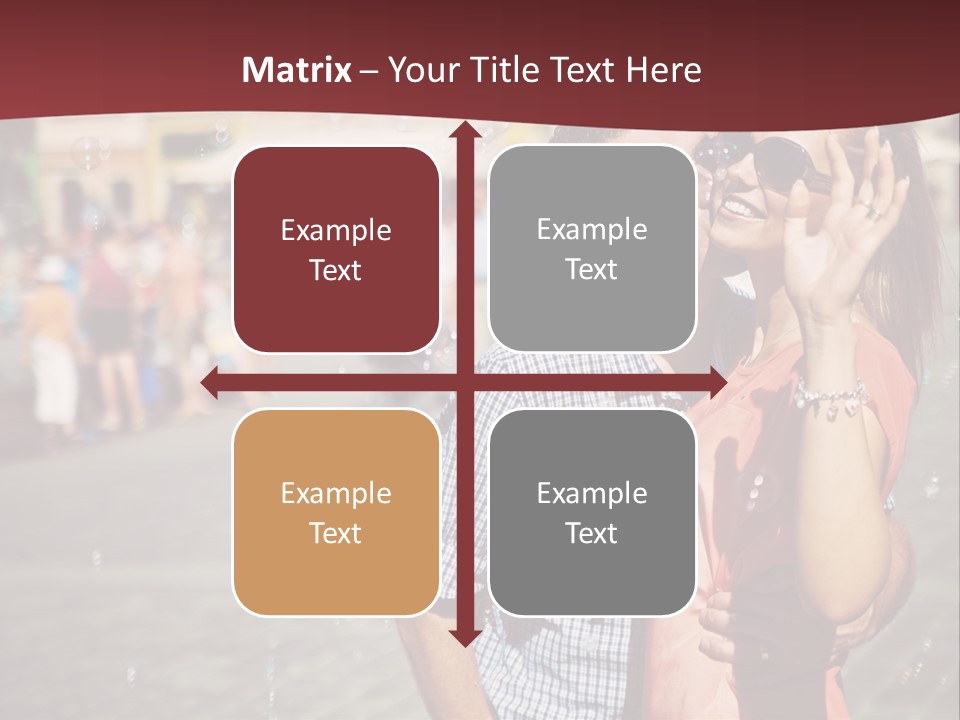 A Man And Woman Are Kissing In Front Of A Crowd Of People PowerPoint Template
