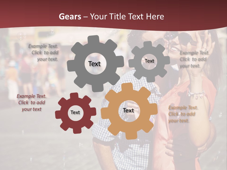 A Man And Woman Are Kissing In Front Of A Crowd Of People PowerPoint Template