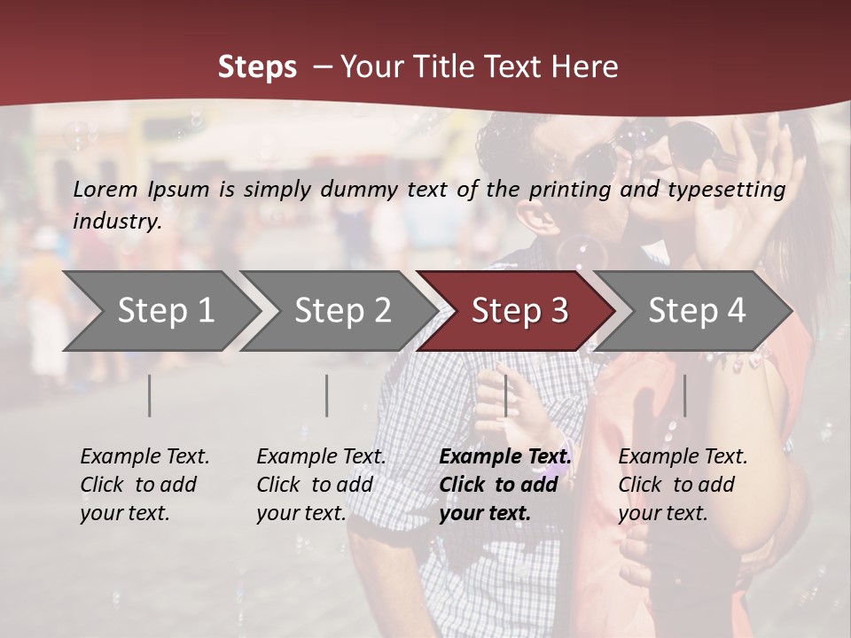 A Man And Woman Are Kissing In Front Of A Crowd Of People PowerPoint Template