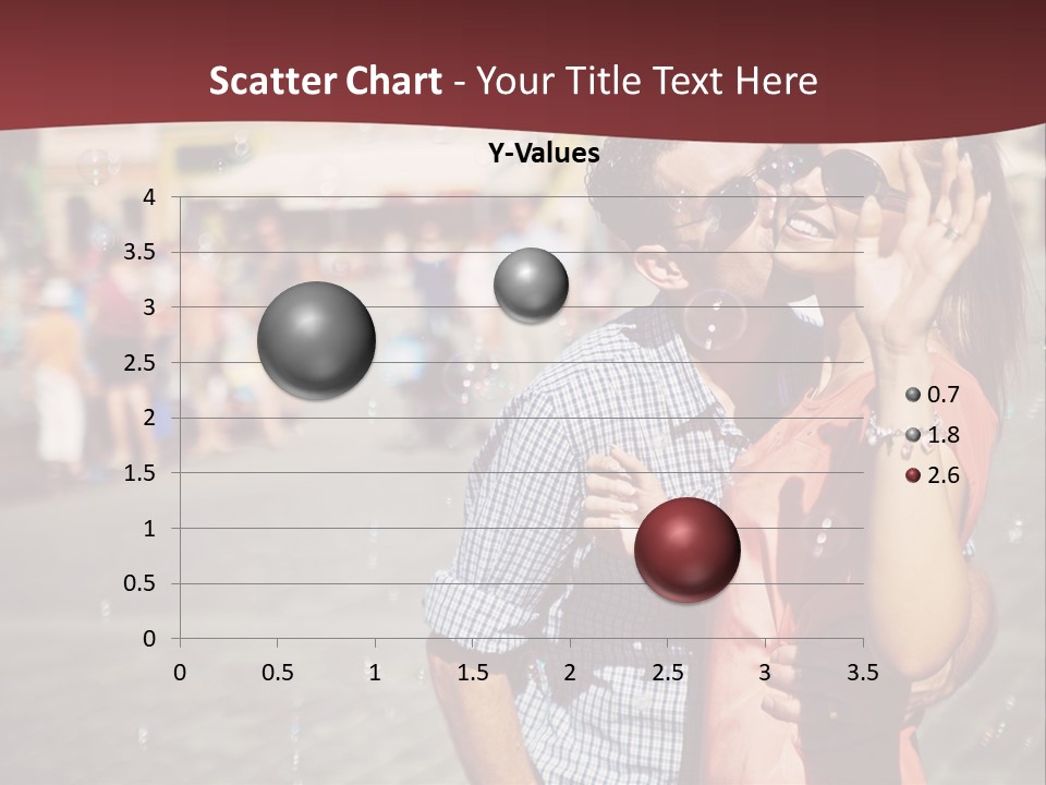 A Man And Woman Are Kissing In Front Of A Crowd Of People PowerPoint Template