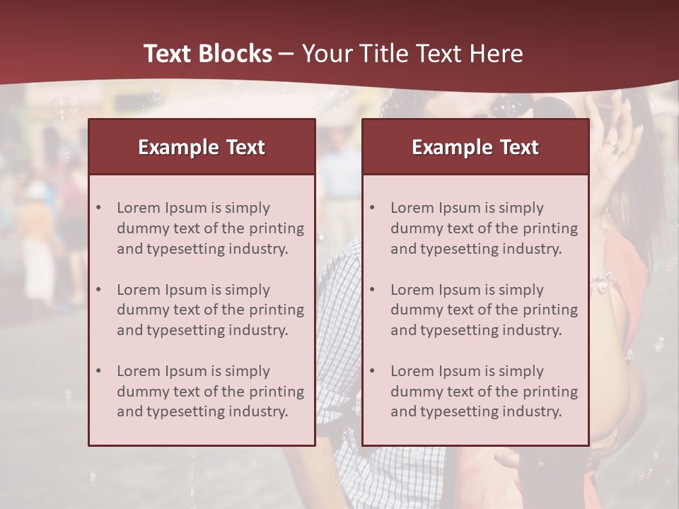 A Man And Woman Are Kissing In Front Of A Crowd Of People PowerPoint Template