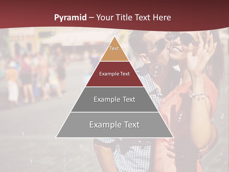 A Man And Woman Are Kissing In Front Of A Crowd Of People PowerPoint Template